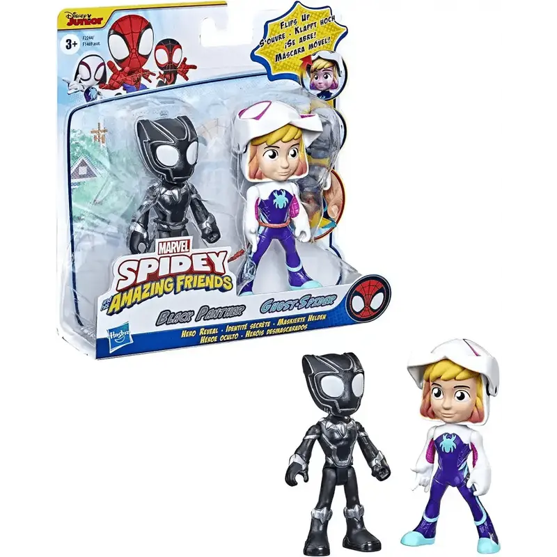 Spidey Black panther e Ghost Spider confezione doppia