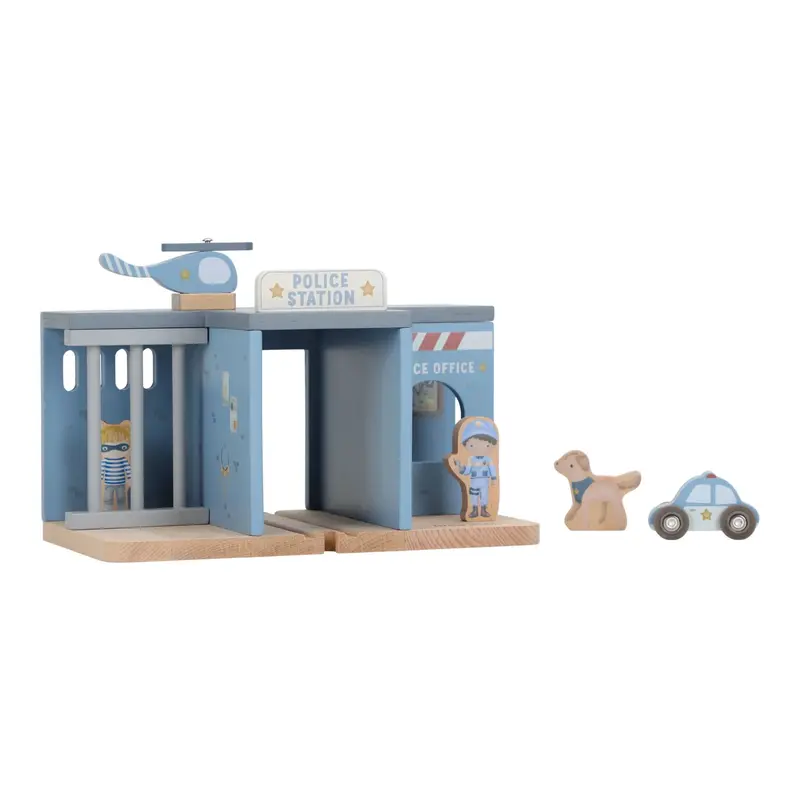 Stazione della Polizia in Legno Blue - Wooden Police Station Blue Essentials (LD2539)