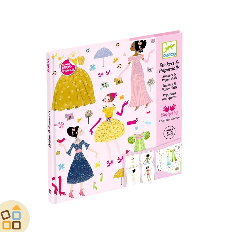 STICKERS RIPOSIZIONABILI, PAPERDOLLS ROSA