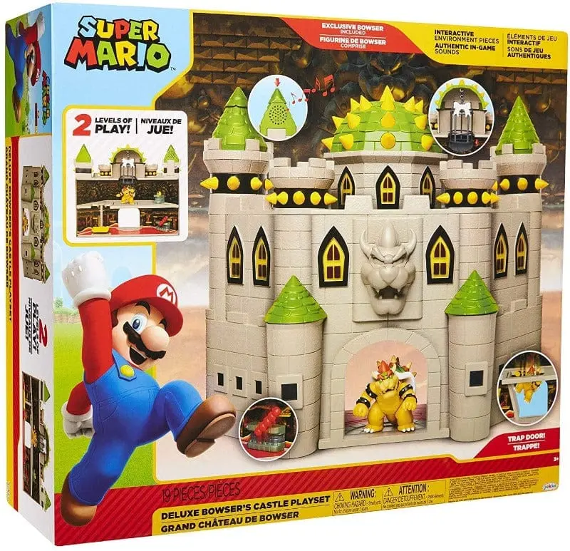 Super Mario Castello di Bowser Deluxe con funzioni interattive, include personaggio esclusivo