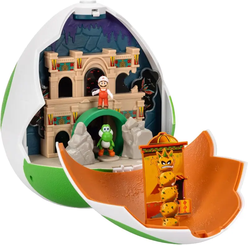 Super Mario Galaxy Movie - Playset Uovo di Yoshi con Fire Mario e Yoshi