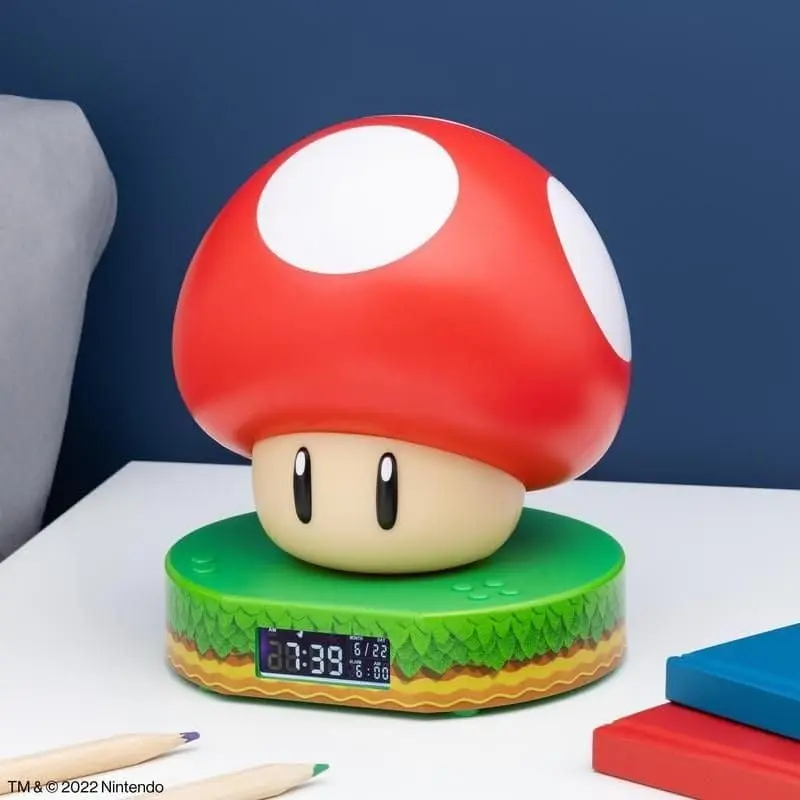 Super Mario Orologio Sveglia con Lampada Fungo - Paladone