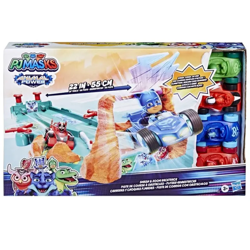 Super Pigiamini Animal Power, Pista con Lanciatore e Veicoli Pj Masks