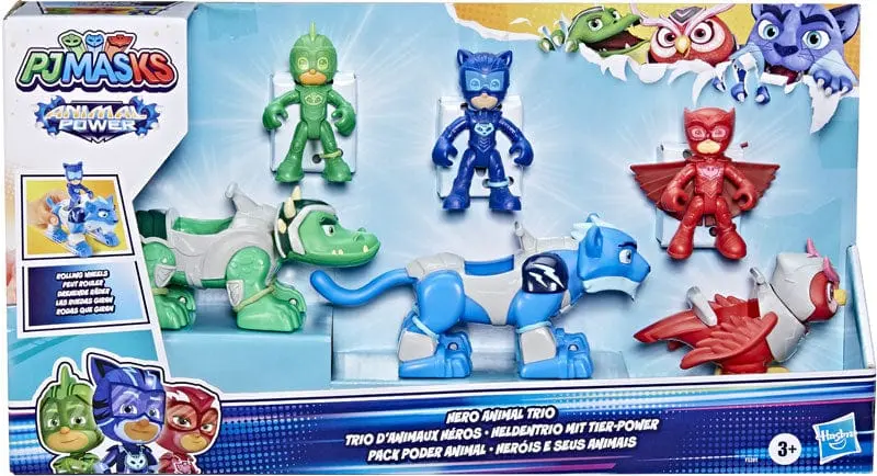 Super Pigiamini Animal Power, Set di tre Personaggi con Animali