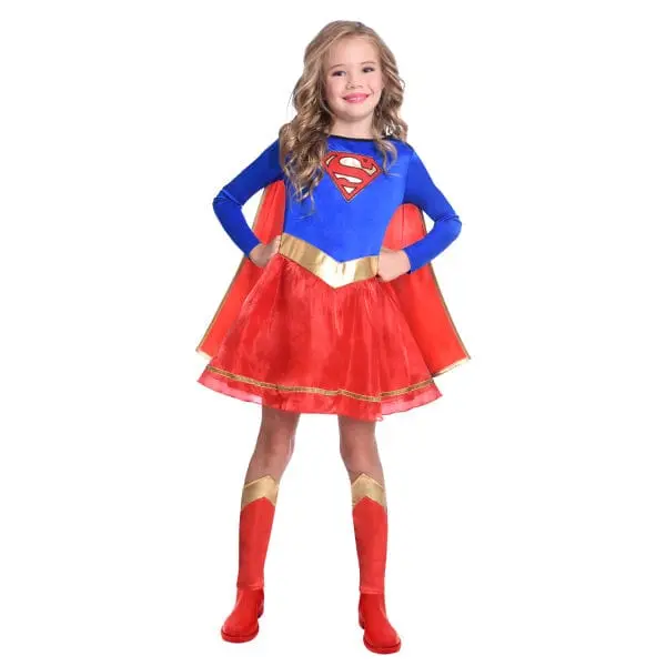 SuperGirl Costume di Carnevale, Travestimento Bambine