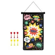'- Superhero-Themed Magnetic Dart Game - 6 Magnetic Plastic Darts - Double-Sided Fabric Game - 4 Years +, J02090
