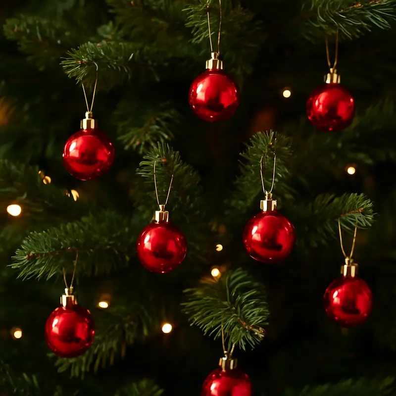 SV2524-01S03 Box 24 Palline Natale Rosse Lucide 2,5 cm Decorazioni Albero
