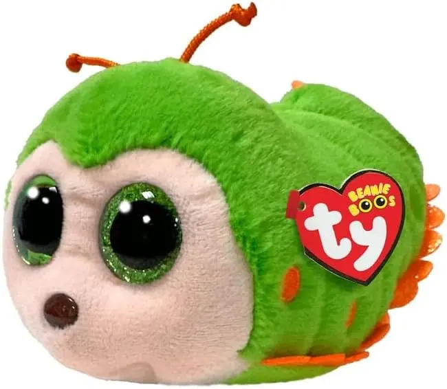 T37375 TY BEANIE BOOS Pilar Bruco 15 cm Peluche con Occhi Grandi Verdi Glitter