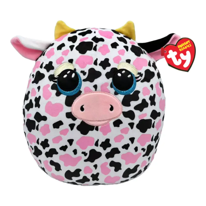 T39266 Ty - Squishy a Boos - Cuscino peluche Mucca - Milkshake 22 cm