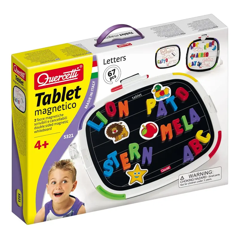 Tablet Magnetico Quercetti con Lettere, 67 Pezzi, 4+
