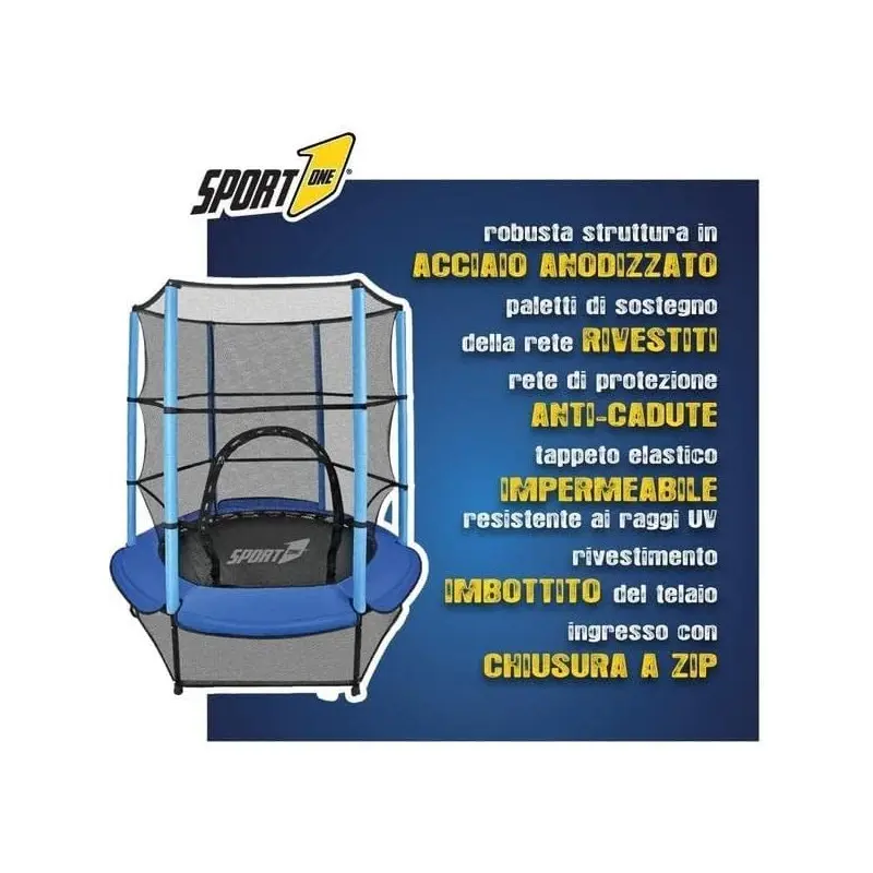 Tappeto elastico FREE 140cm con rete, MAX 50kg