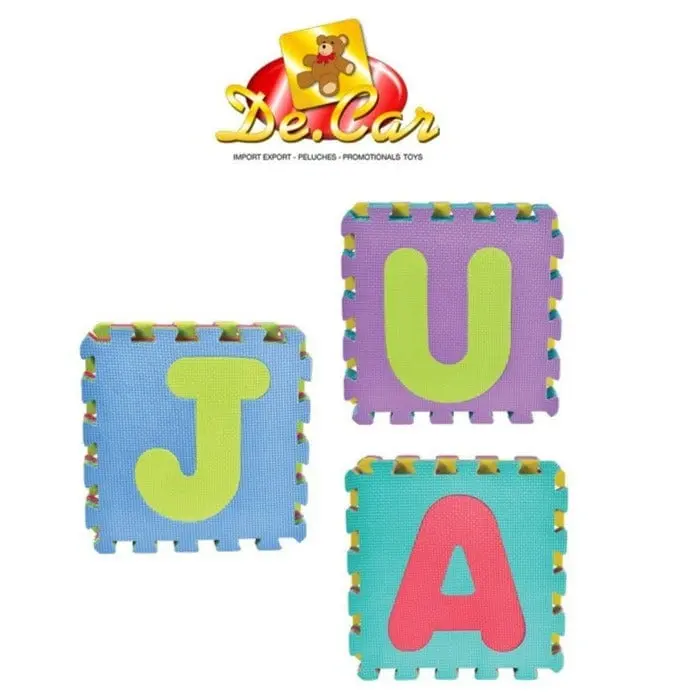 Tappeto Morbido in Gomma Eva Puzzle Numeri-Lettere