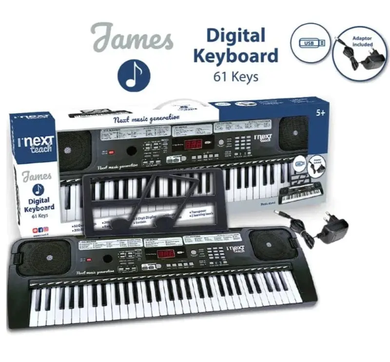 Tastiera Digitale 61 Tasti con Adattatore Usb e Alimentatore - MeMe Music