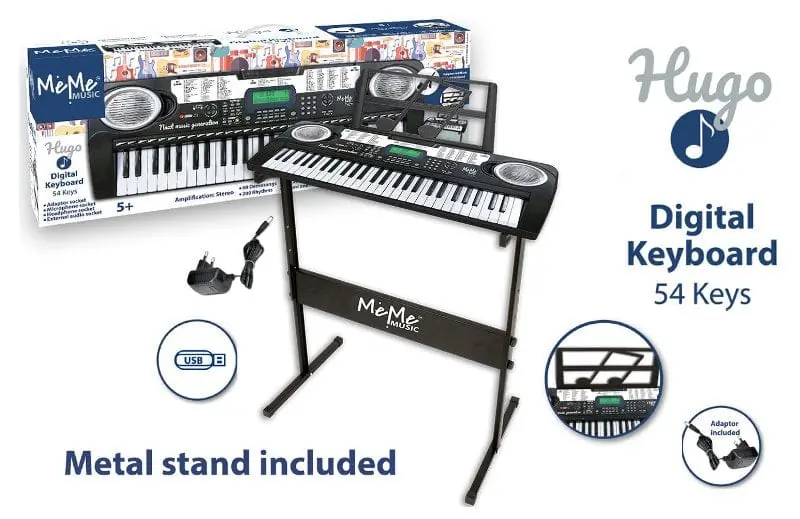Tastiera Elettronica Digitale 54 Tasti Wireless con Gambe e Alimentatore - MeMe Music