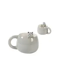 TAZZA IN CERAMICA CON CHARM GREY CAT
