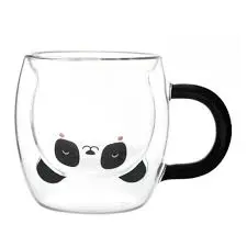 TAZZA IN VETRO PER CAFFELATTE PANDASTIC