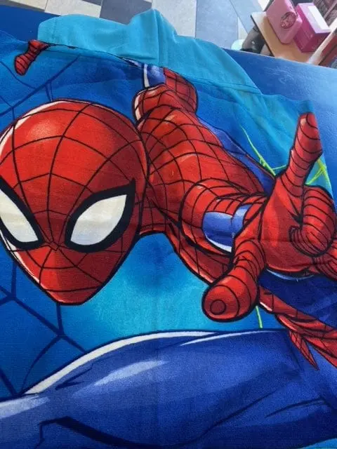 Telo Mare Poncho Spiderman, Asciugamano 140 x 70 cm