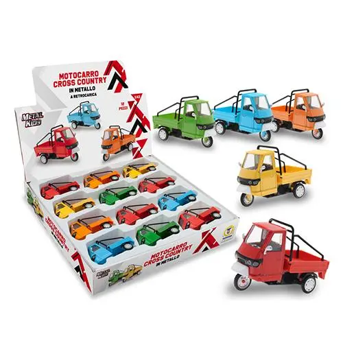 Teorema Metal Kids - Motocarro Metallo Retrocarica 5 Colori 10cm Scala 1