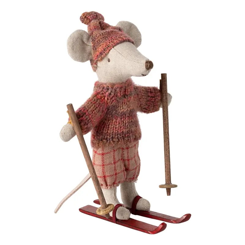 Topo D'Inverno con Set Sci Sorella Maggiore Rosa - Winter Mouse Big Sister