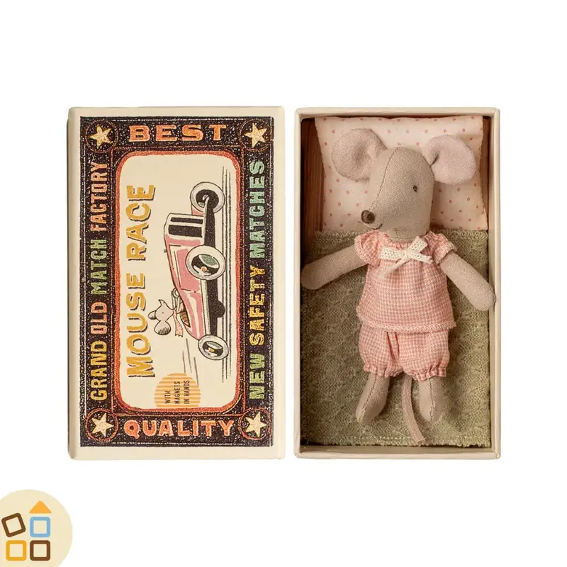 TOPO LIL SIS NELLA SCATOLA, PIGIAMA QUADRETTI ROSA