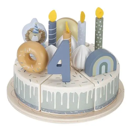 Torta di Compleanno in Legno Blu 26 Pezzi Wooden Birthday Cake Blue (LD8016)