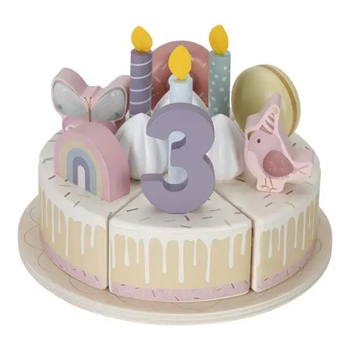 Torta di Compleanno in Legno Rosa 26 Pezzi Wooden Birthday Cake Pink (LD8015)