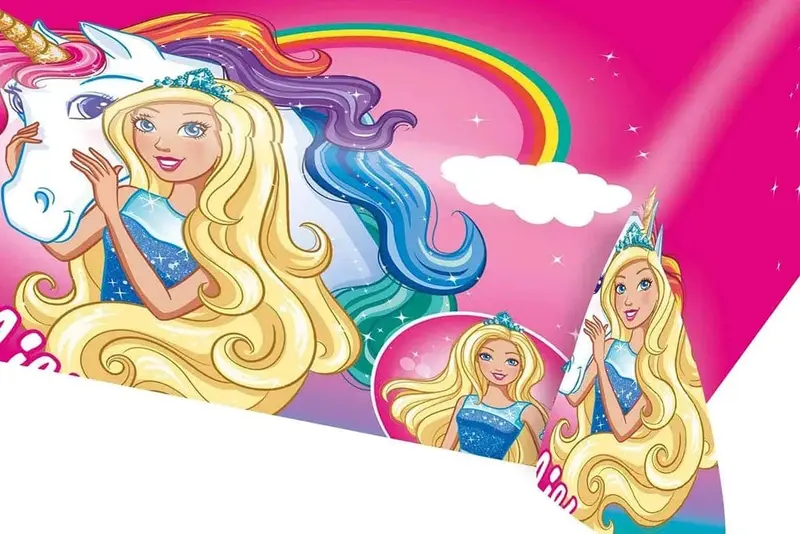 Tovaglia Barbie Unicorno in Plastica 120x180