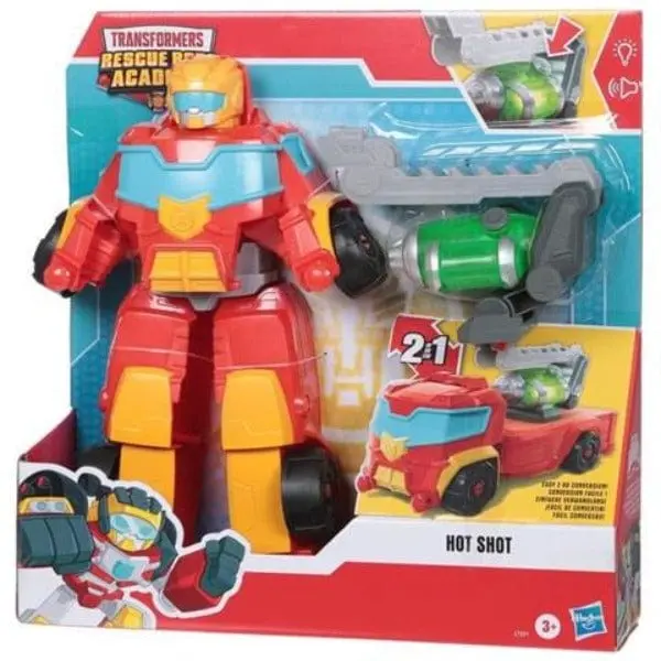 Transformers Rescue Bots Hot Shot, Action Figure Trasformabile da 35cm