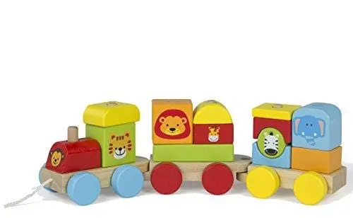 Trenino in Legno Animali della Giungla