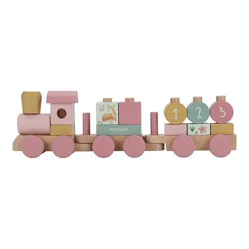 Trenino in Legno Impilabile Fairy Garden - Wooden Block Train Pink Fairy Garden (LD7354)