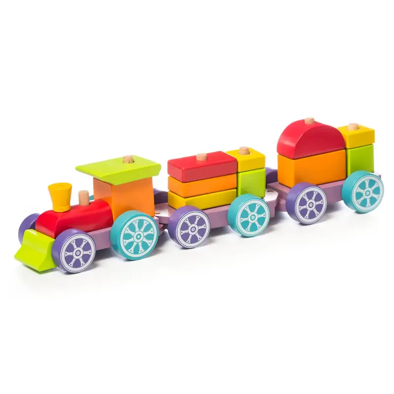 Treno Arcobaleno in Legno - Cubika - Art. 12923
