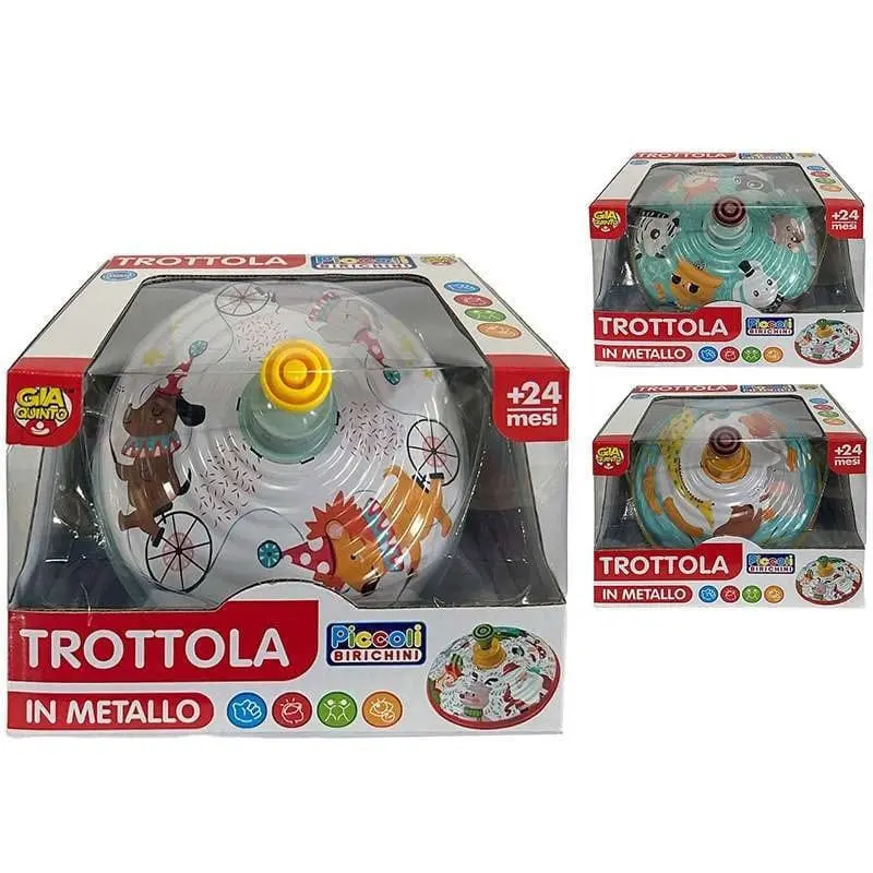 Trottola in Metallo Gioco Retrò per Bambini a partire da 24 Mesi
