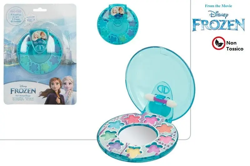 Trousse per Bambine Disney Frozen, set Ombretti con Applicatore e Specchio