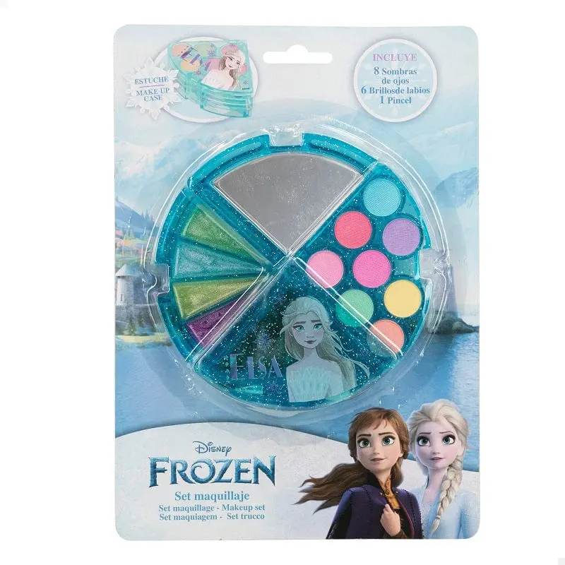 Trousse per Bambine Disney Frozen, set Ombretti e Lucidalabbra