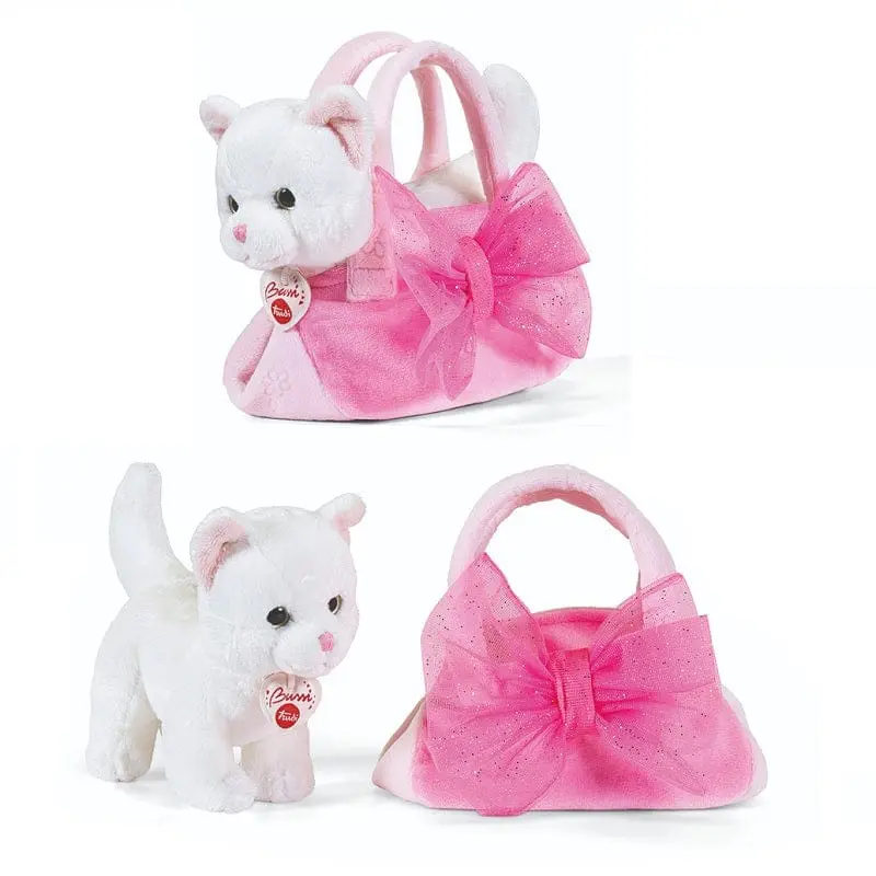 Trudi Peluche Gattino in Borsetta Fashion Fiocco