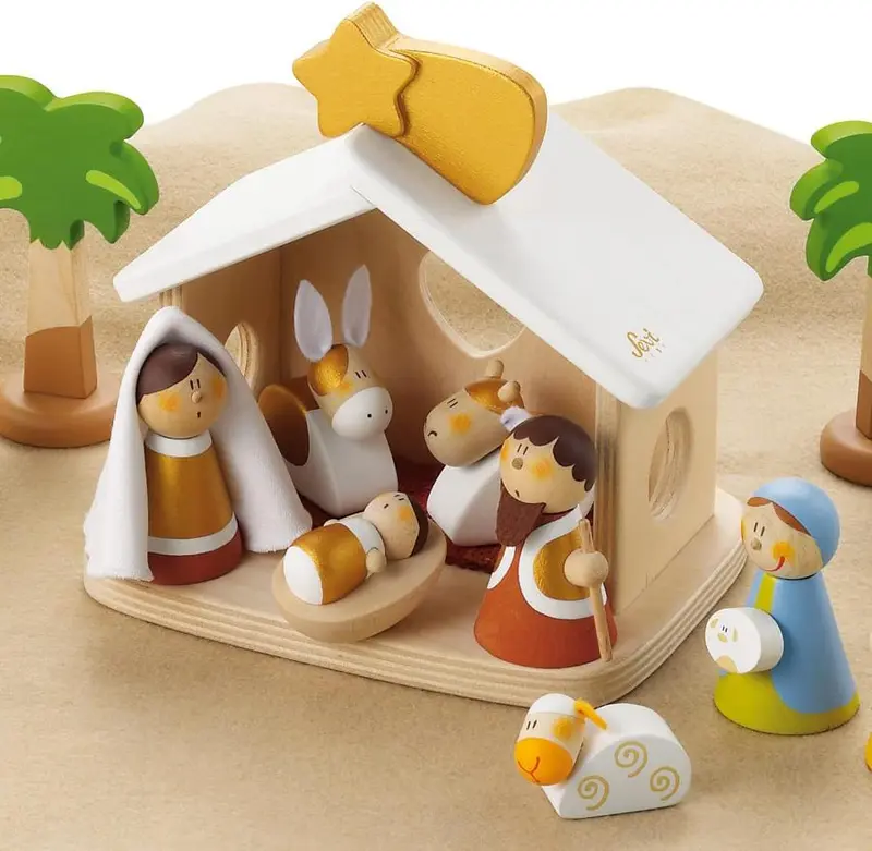 Trudi Presepe in Legno artigianale, 20 pezzi Decorazioni Natalizie - Sevi