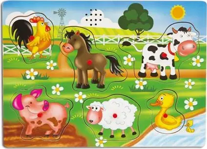 Trudi Puzzle Sonoro in Legno Animali Fattoria +12Mesi
