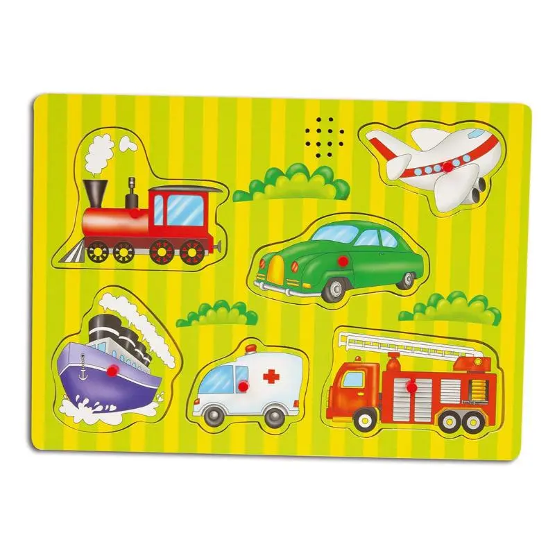 Trudi Puzzle Sonoro in Legno Veicoli +12Mesi