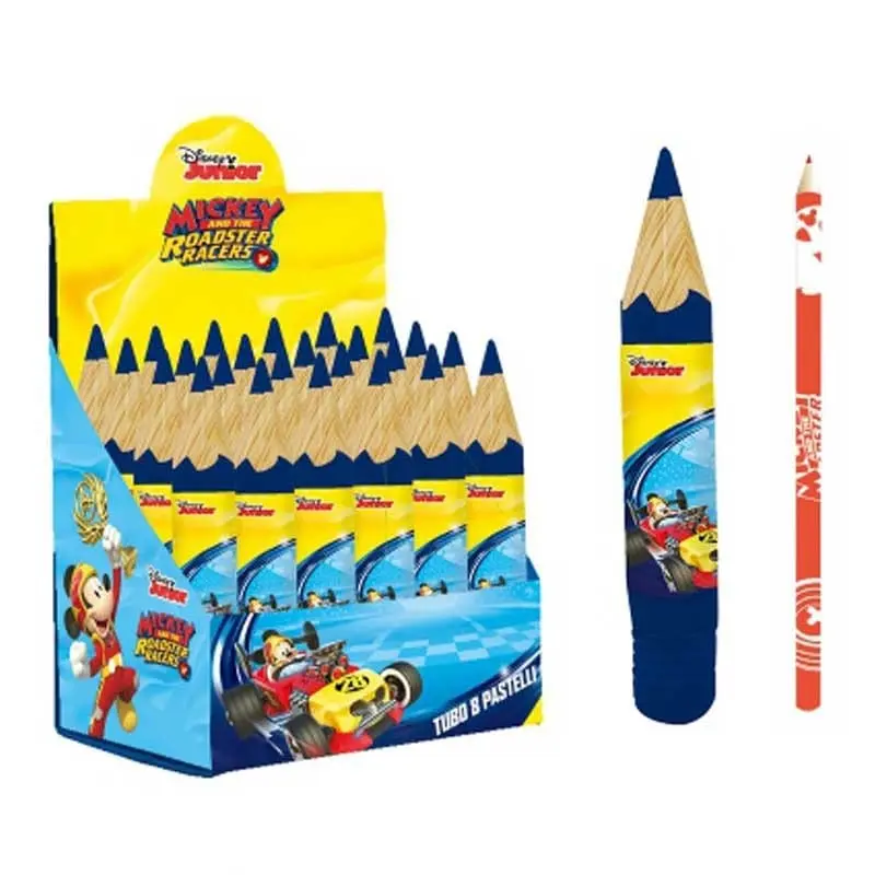 Tubo Matitone Mickey con 8 Colori a Matita - Expo da 24pz