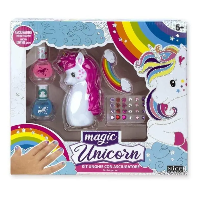Unghie Unicorno, Set Smalti con Stickers e Asciugatore