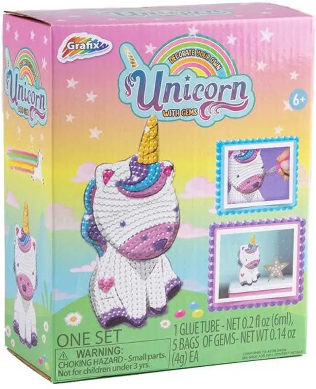 Unicorno da decorare con perline 3D - Grafix