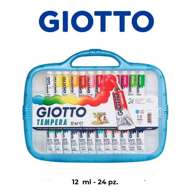 Valigetta Tempera in tubetti da 12ml 24pz - Giotto