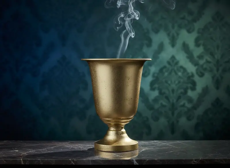 Vaso in Metallo Oro Arredo e Decorazione Elegante per Casa D19 x 25,5 cm