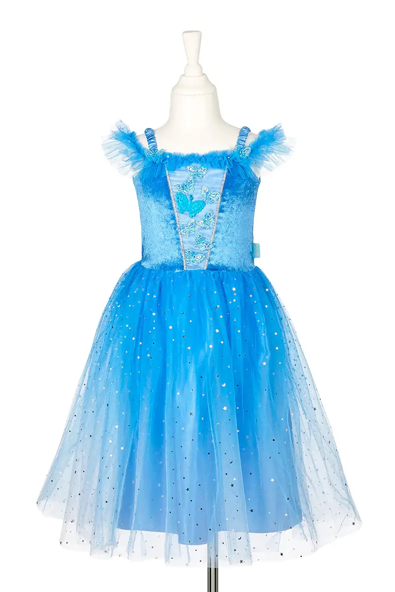 Vestito Magico in Azzurro con Farfalle e Stelle - Marisella