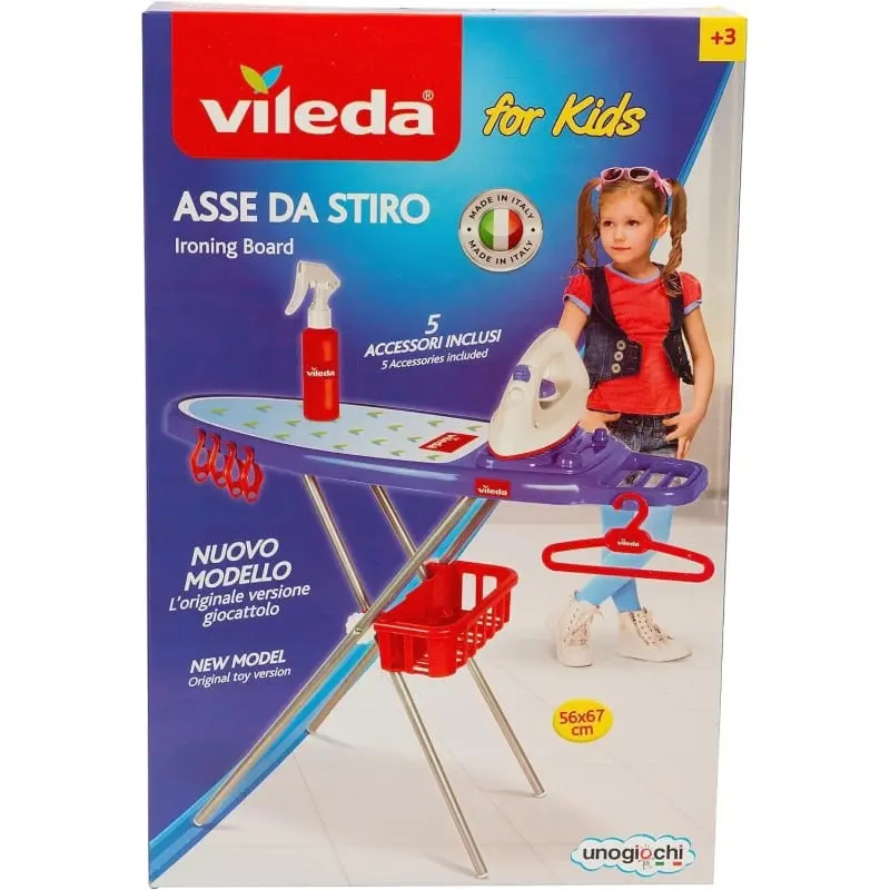 Vileda Asse da Stiro per Bambini, playset da Gioco che Include Asse, Ferro da Stiro e accessori