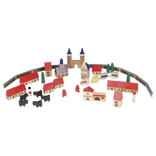 Villaggio e trenino in legno - Goki - Art. TT050