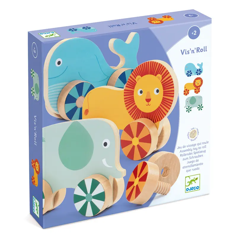 Vis'n'roll Gioco in Legno Avvita e Svita (DJ01684)