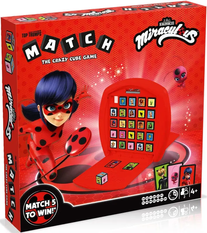 Winning Moves - Top Trumps Match, Miraculous Ladybug Gioco da Tavolo