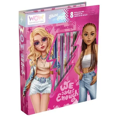 WOW GENERATION LIBRI DA COLORARE +8 PENNE GEL METALIZZATE
