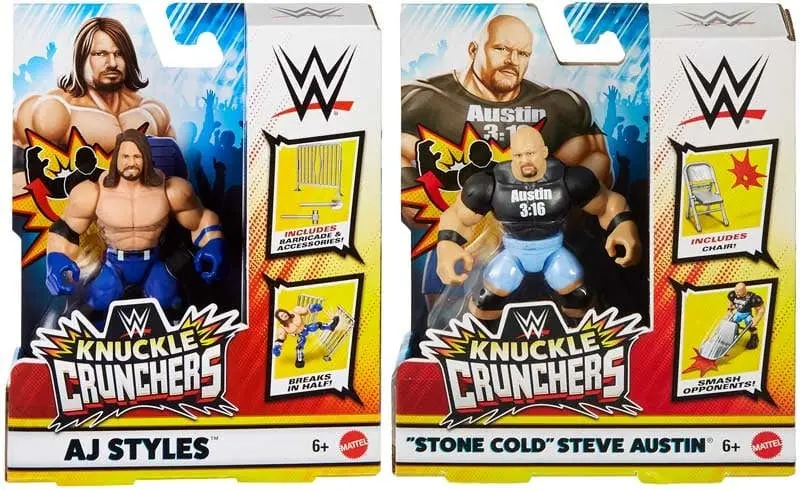 WWE Action figure Knuckle Crunchers con Accessori
